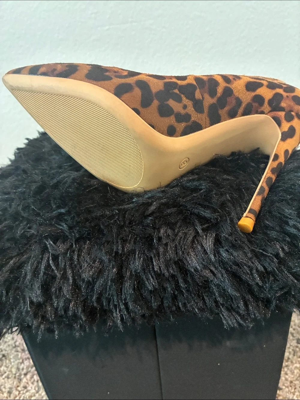 Leopard Print Pointed Toe Stiletto Pump - Brown/Black